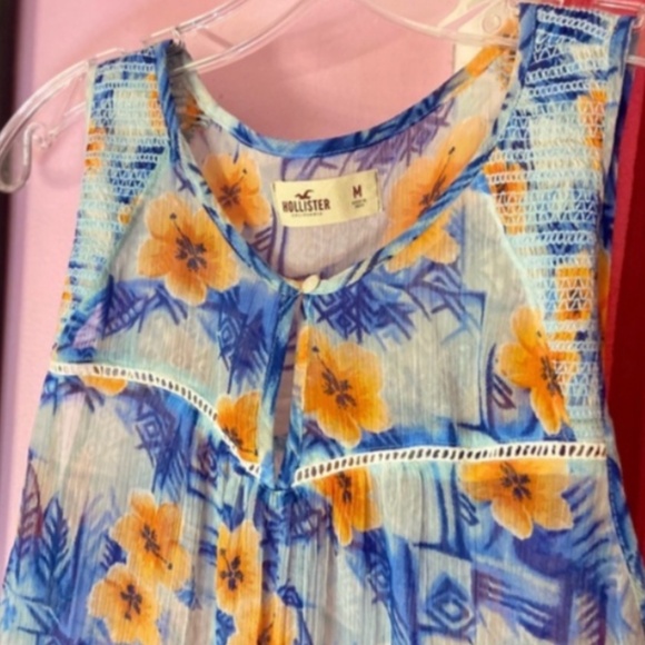 SUMMER SALE Vintage Hollister Sheer Floral Loose-Fit Blouse Women’s Medium - Picture 2 of 5
